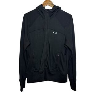 Oakley Black Reflective Hoodie Sweatshirt Black Size XL